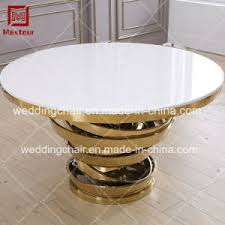 Stainless steel dining table with tempered glass. China Gold Stainless Steel Base Marble Or Glass Top Round Dining Table China Dining Table Cafe Table