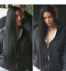 Kim Kardashian S First Selfie Of 2017 Sleek Straight Hair Dark Eyes Kardashian First Selfie Sleek Straight Long Hair Styles Long Sleek Hair Dark Hair