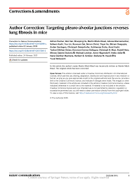 PDF) Author Correction: Targeting pleuro-alveolar junctions reverses lung  fibrosis in mice