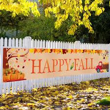 4.6 out of 5 stars. Amazon Com Large Happy Fall Banner Fall Decorations Thanksgiving Decor Fall Maple Leaves Pumpkin Banner Autumn Fall Party Outdoor Indoor Decor Supplies 8 2 X 1 5 Ft Toys Games