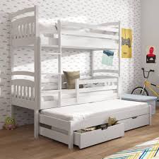 Lit Superpose Alan Blanc 3 Couchages Lit Superpose Lits Superposes Blancs Matelas Lit Bebe