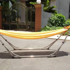 Uniquely lightweight and easy to put together, the eno nomad hammock stand is a great option for car camping or other excursions that require regular assembly.while the bag in which the stand is packed may seem less than ideal for portaging or backpacking, the stand itself is well suited to regular movement due to its extremely low weight. Oem Odm Custom Design Cheap Price Foldable Portable Hammock Stand Vip Stainless Steel Buy Hammock Stands Cheap Portable Hammock Hammock Product On Alibaba Com