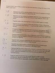 Corporate code of ethics has to do with ethics in the business world. Using The Nspe Code Of Ethics Evaluate The Following Chegg Com
