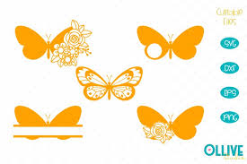 Cute by bensound (licensed, royalty and copyright free) videography: Butterfly Split Monogram And Floral Svg Bundle 545849 Cut Files Design Bundles