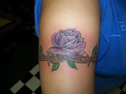 Purple Rose Flower Armband Tattoo Purple Rose Tattoos Rose Tattoos For Women Arm Band Tattoo