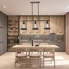 Bonlicht Metal Kitchen Island Lighting 3 Lights Rustic Linear Farmhouse Chandelier Black Pendant Lighting Contemporary Farmhouse Goals