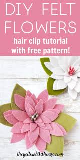 Perfect for breezy spring days. Diy Felt Flower Hair Clips With Free Pattern The Yellow Birdhouse