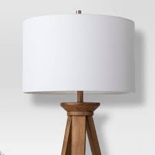 Oak Wood Tripod Floor Lamp Brass Threshold In 2020 Tripod Floor Lamps Floor Lamp Tripod Floor