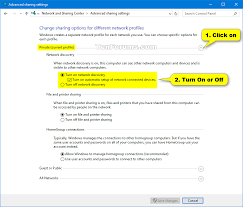 Turn On Or Off Network Discovery In Windows 10 Tutorials