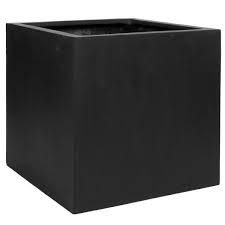 Is sure to draw the eye. Potterypots Block Extra Large 24 In Tall Black Fiberstone Indoor Outdoor Modern Square Planter E1003 60 01 The Home Depot