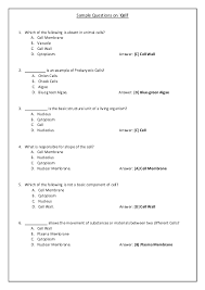B) animal cells have vacuoles. Pdf Sample Questions On Cell Kazavali Shaik Academia Edu