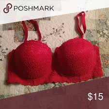 Red Lacey Bra Size 38d Push Up Bra Worn Once For Just A Few