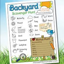 Check spelling or type a new query. Printable Outdoor Scavenger Hunt Messy Little Monster