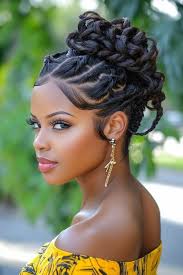 Braided hairstyles with soft glam look