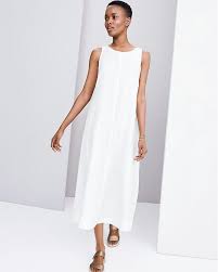 Eileen Fisher Organic Handkerchief Linen A Line Dress Regular Casual Dresses For Women Womens Dresses Elegant Dresses For Women