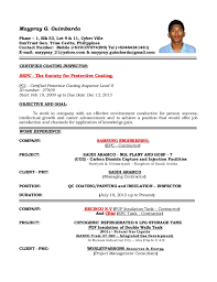 These are some examples of job descriptions we have handpicked from real quality inspector resumes for quality inspector. Resume Of Qaqc Inspector Coating Painting And Insulation