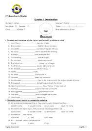 Home > english language arts worksheets > reading comprehension worksheets > 7th grade there are a number of strategies that you can use to improve your ability to comprehend what you read. Grade7 Grammar Test Worksheet