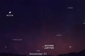 Great Conjunction 2020 Jupiter Saturn Meet To Last Till Christmas All You Need To Know About This Spectacle The Financial Express Thank you to earthsky eliot herman superimposed the december 21 conjunction of jupiter and saturn with an image of the moon. great conjunction 2020 jupiter saturn