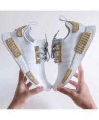 Adidas Nmd R1 Black And Gold Adidas Nmd White Gold Trainers Sale Uk Addidas Shoes Fashion Adidas Women