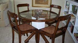 The Highest Quality And Marvelous Glass Dining Table Base Ideas In Simple Home Design Round Glass Dining Table With Brown Wooden Frame And White Base R Furniture