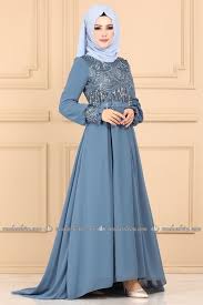 Modaselvim Abiye Puskullu Pul Payet Tesettur Abiye 9146w153 Mavi Special Dresses Hijab Gown Dresses