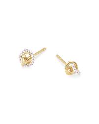 $1,899.00 estimated.45ctw real genuine diamond stud earrings 14k solid gold wow. Love Knot 14k Gold Stud Earring In White Diamond Kendra Scott