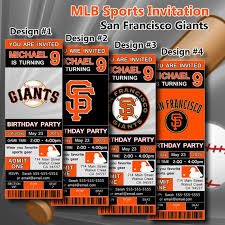 Birthday Ideas San Francisco San Francisco Giants Mlb Birthday Invitation Baseball Ticket Invitation Sport Birthday Digital Sports Birthday Birthday Invitations Adorable Birthday Party