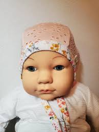 Swedish Bonnet-eyelet Fabric-baby Pilot Cap-hat With Ties or Snaps-hearing  Aid Hat-size 38-50cm/0-24mo-rib Knit Binding-pick Your Color