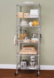 Hss 6 Tier Wire Shelving Tower Rack With Casters And Shelf Liners 18 Dx24 Wx75 H Chrome Walmart Com Kitchen Appliance Storage Wire Shelving Kitchen Rack