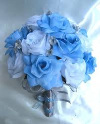 Flower delivery new baby themes feature a wide variety of new baby flower delivery send baby and mother a united gift with precious flowers for babies! Baby Blue And Sliver Wedding Flowers Wedding Bouquet Bridal Silk Flowers Blue Silv Wedding Bridal Bouquets Flower Bouquet Wedding Flower Centerpieces Wedding