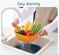 Vegetable Washing Baskets in The Kitchen Fruit Baskets Multi-layer Stackable Vegetable Sinks, Strainer and Washing Fruits and Vegetables Kitchen ...
