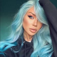 💫24” BLUE GREEN BODY WAVY LACE FRONT WIG *NWT*