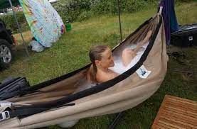 The hydro hammock meshes the soothing bubbles of your hot tub with the indescribable leisure of the hammock — and it's glorious. Hydro Hammock Portable Hot Tub Hammock