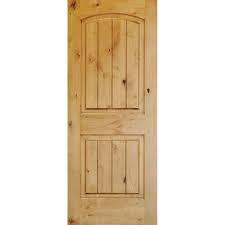 Krosswood Doors 30 In X 80 In Knotty Alder 2 Panel Top Rail Arch V Groove Solid Wood Right Hand Single Prehung Interior Door Ka 121v 26 68 138 Rh The Home D Wood Doors Interior Wood Front