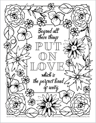 Free bible coloring pages=love and valentines day. Put On Love Coloring Page Flanders Family Homelife