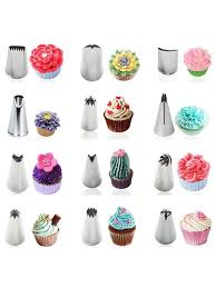Stainless Steel Icing Nozzles And The Designs They Create Piping Icing Cupcake Decorating Tips Cake Nozzles