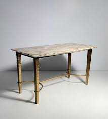 Round natural rattan coffee table. Hammered Metal Coffee Table 15 For Sale On 1stdibs