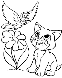 Printable kitten coloring pages 4. Kitten And Puppy Coloring Pages To Print Coloring Home