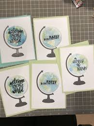 concord 9th globe greetings stamp and die set used green flocking to add texture to the landforms on the globe and inspirational cards concord and 9th cards pinterest