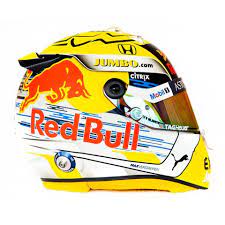 Max verstappen helmet, 2016 · f1 fanatic these pictures of this page are about:max verstappen. Max Verstappen S Special Yellow Jumbo Helmet For The 2019 Austrian Gp Max Verstappen Racing Helmets Red Bull Racing
