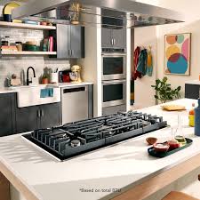 Get a KitchenAid® 36” Gas-on-Glass Cooktop with an 18K BTU burner for  high-heat cooking. Learn more at https://www.garnerstores.com/brands/ct/KitchenAid.  #GarnerApplianceandMattress #welcometothegoodlife #KitchenAid #Raleigh  #Garner #NC