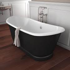 Baignoire Ilot En Fonte 173x73 Cm Peinte En Noir Cambridge Bathroom Bathtub Clawfoot Bathtub