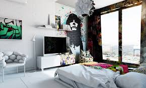 Pavel Vetrov Envisions An Artistic Interior For A Half Painted Hotel Retailand Retail Design Graffiti Room Design Interior