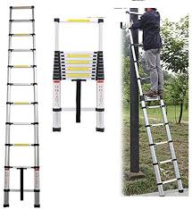Amazon Com Escalera Telescopica Plegable Multiusos De Aluminio Escalera Telescopica Extensible De 10 5 Ft Con En 131 Herramientas Y Mejoras Del Hogar