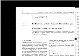 Pdf Fetal Transverse Cerebellar Diameter In Different