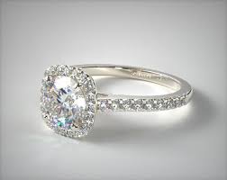 *setting only, center stone not included. Cushion Outline Pave Engagement Ring 14k White Gold 17086w14