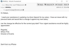 We currently have another firm handling our payroll but want to switch, what is involved in changing over, including costs? Bec Payroll Scam Your Salary Is Mine Trustwave