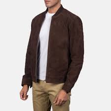 Blain Mocha Suede Bomber Jacket Suede Bomber Suede Bomber Jacket Suede Jacket Men
