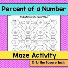 Percent Of A Number Maze Middle School Math Math Examples Math Interactive Notebook