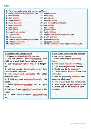 Suffixes Of Verbs English Esl Worksheets In 2020 Teaching Suffixes Verb Suffix